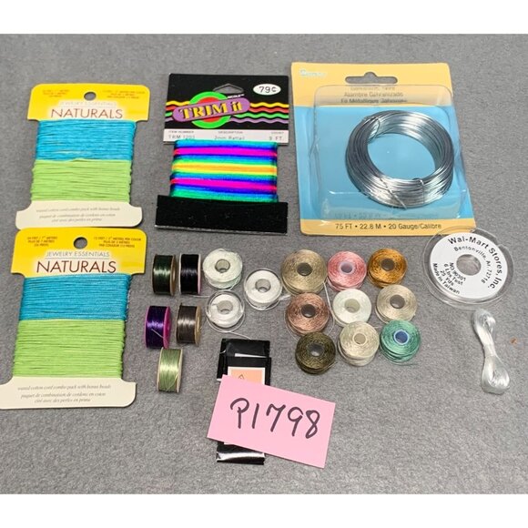 Jewelry Making Supplies Bundle: Embroidery Floss Beading Wire Sewing Needles - Picture 9 of 9
